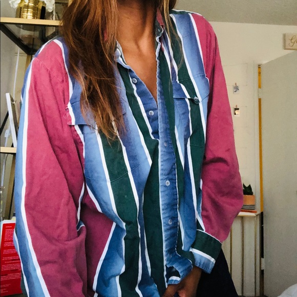 Colorful striped button down - Picture 2 of 4